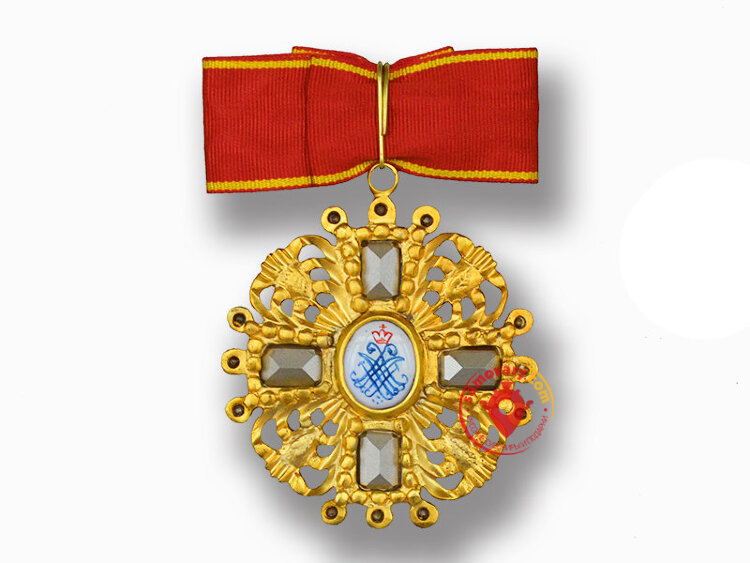 Знак ордена Святой Анны XVIII век (с кристаллами Swarovski) копия