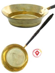 Латунный таз для варенья с ручкой старинный